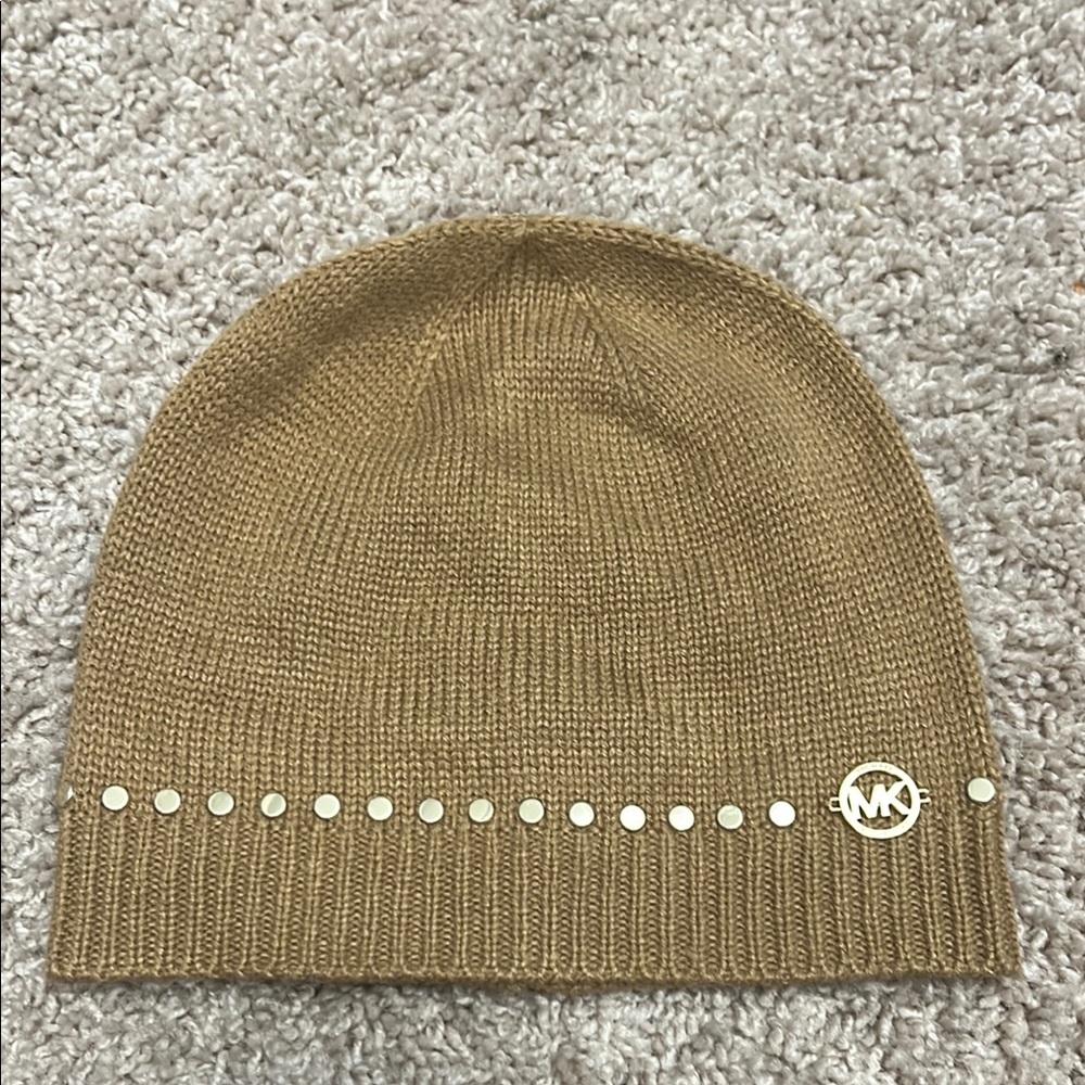 Michael Kors Brown Knit Beanie with Logo